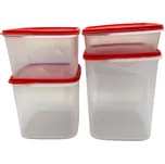 Průhledné dozy do spíže, kompaktus, na sypké potraviny, spižírna Velikost: Set 4 ks