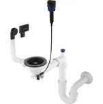 Deante Deante, prostorově úsporný-sifon pro granitové kuchyňské dřezy 1-komorové, 3,5" s automatickou zátkou odpadu, černá, ZXY_N972 140851979