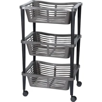 Koupelnový nábytek Storagesolutions TROLLEY univerzální vozík pro koupelnu, knihovnu, skříň - 3 úrovně, antracitový
