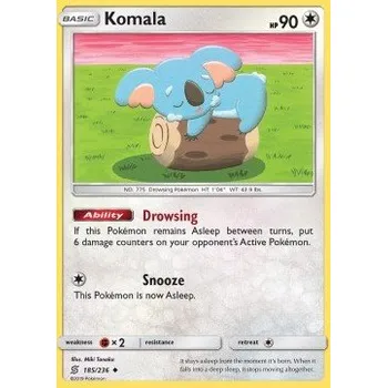 Sběratelská karetní hra Pokémon UNM 185/236 Komala - Unified Minds Stav: Good, Verze: NORMAL