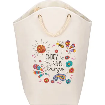 Koš na prádlo Wenko Malý koš na prádlo s provázkovými držáky, 58 l, WENKO, béžová