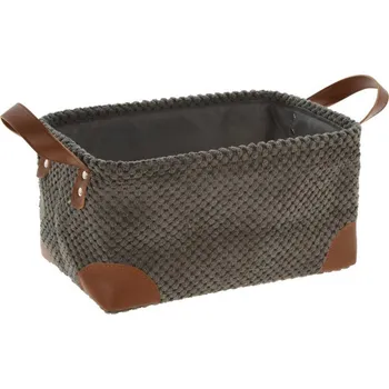Úložný box Home Styling Collection Úložný košík, manšestr s uchy, 30 x 20 x 15 cm, antracitový