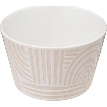 Secret de Gourmet Keramická miska s gemotrickém vzorem SOLEYA, 570 ml, béžová