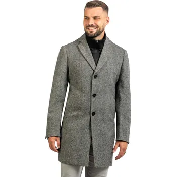Pánský zimní kabát FERATT Pánský vlněný kabát RONALD šedý Velikost: 56