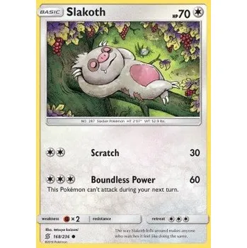 Sběratelská karetní hra Pokémon UNM 168/236 Slakoth - Unified Minds Stav: Excellent, Verze: REVERSE HOLO