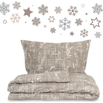 Povlečení Kvalitex francouzské flanelové ložní povlečení 220x200,70x90cm PODZIM béžový