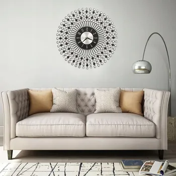 Hodiny Nástěnné hodiny, kovové, 43 cm, černé