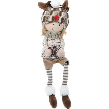 Vánoční dekorace Home Styling Collection Plyšová vánoční dekorace, 51 cm, béžová