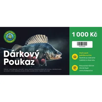Dárkový potravinový koš Chyť a pusť Dárkový poukaz 1000 Kč - Tištěný