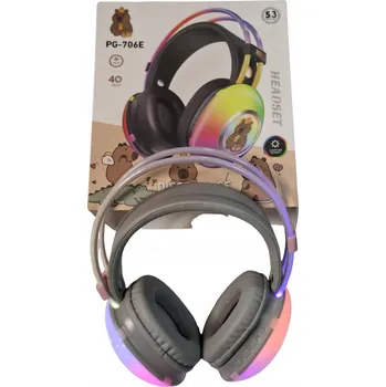 Sluchátka Bezdrátová sluchátka Kapybara RGB Bluetooth Náušní s mikrofonem, růžová