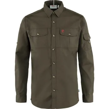Pánská košile pánská košile s dlouhým rukávem FJÄLLRÄVEN Singi Trekking Shirt LS M Dark Olive - L