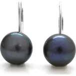 Stříbrné náušnice s perlou Herydea - Černá 8mm