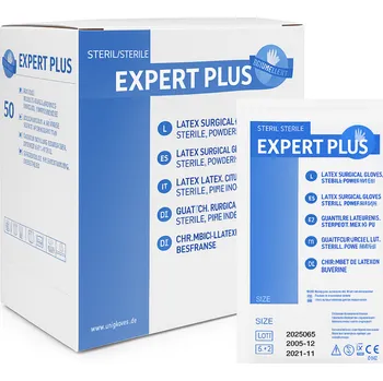 Vyšetřovací rukavice Unigloves OP Expert Plus latexové sterilní operační rukavice nepudrované L (vel.8), 50ks