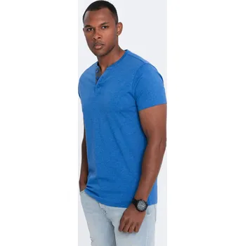 Pánské oblečení Pánské tričko s kulatým výstřihem - modré V2 OM-TSCT-0155 - XXL