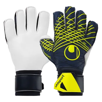 Brankářské rukavice Uhlsport Prediction Soft Flex Frame tmavě modrá/žlutá/bílá UK 4