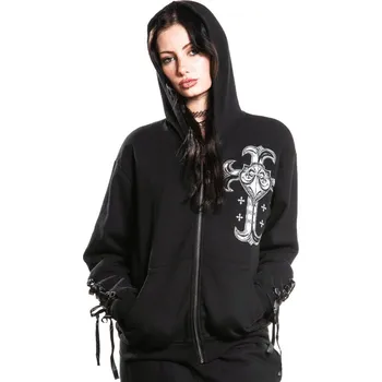 Dámská mikina mikina s kapucí dámské - STUNT DOUBLE - AFFLICTION - AW28378-BK