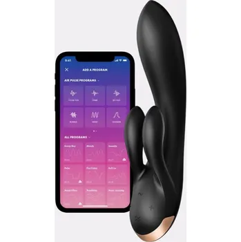 Vibrátor SATISFYER DOUBLE FLEX CONNECT APP BLACK