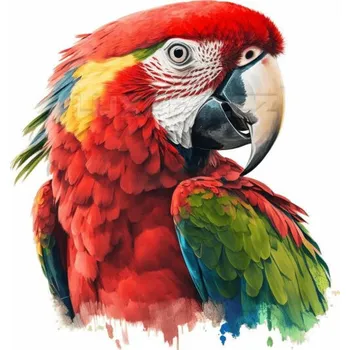 Nažehlovačka Papoušek ara červený hlava - 11 x 12 cm