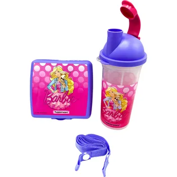 Svačinový box Tupperware Chlebníček + Lahev Barbie