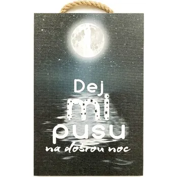 Bondecor Dřevěný obraz "Dej mi pusu na dobrou noc" 20x30cm
