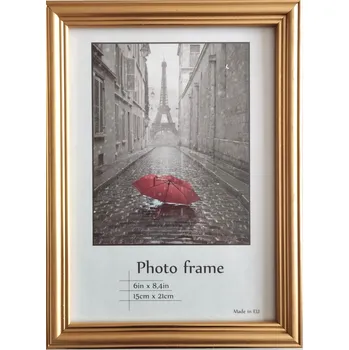 Rám na obraz Bondecor Fotorám dřevěný zlatý - frézovaný Velikost: 15x21