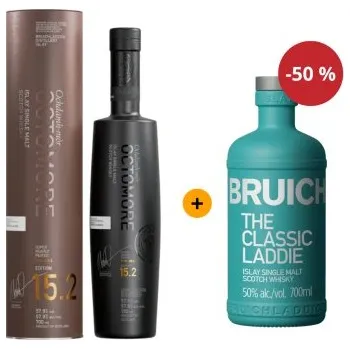 Whisky Akce: Druhá láhev za půlku Octomore 15.2 0,7 L 57,9% + Bruichladdich The Classic Laddie 0,7 L 50%