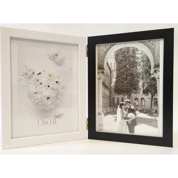 Rám na obraz Bondecor Dvojrám na fotografie černobílý Velikost: 10x15cm