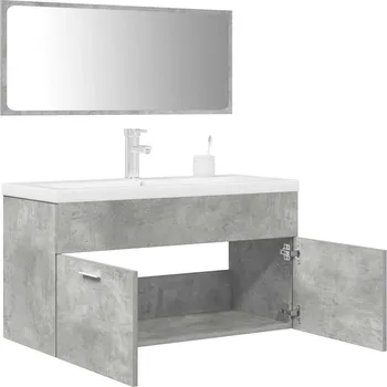 Koupelnový nábytek zahrada-XL 3dílný set koupelnového nábytku betonově šedý kompozitní dřevo 3324894