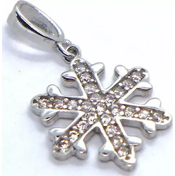 Přívěsek Klenoty Budín Dámský zlatý přívěsek z bílého zlata se zirkony sněhová vločka pro štěstí 585/0,83gr HK3240 (Klenoty Budín Dámský zlatý přívěsek z bílého zlata se zirkony sněhová vločka pro štěstí 585/0,83gr HK3240)