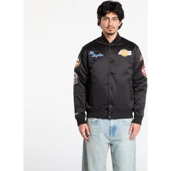 Pánská bunda Bunda Mitchell & Ness NBA Blackout Heavyweight Satin Jacket Los Angeles Lakers Black XL