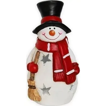 Vánoční svícen Sněhulák svícen keramika 18,4cm
