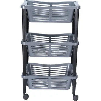 Koupelnový nábytek Storagesolutions TROLLEY univerzální vozík pro koupelnu, knihovnu, skříň - 3 úrovně, šedá