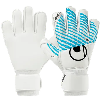 Brankářské rukavice Uhlsport FM Cybertec Soft Flex Frame bílá/modrá UK 5,5