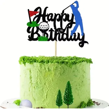 Party dekorace Ostatní Golfová dekorace na dort - Happy Birthday