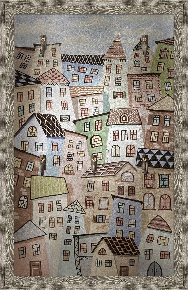 Bondecor Deska na klíče "Domky" 20x30cm