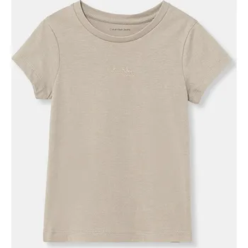 Chlapecké tričko Dětské bavlněné tričko Calvin Klein Jeans šedá barva, IG0IG03061 IG0IG03061.104.116.PPY2 80X, vel. 104