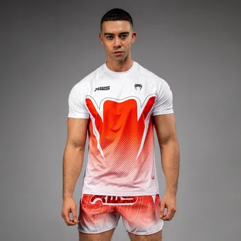 Pánské tričko Pánské sportovní Dry Tech triko Venum x RWS 2.0 - White/Red Velikost: M