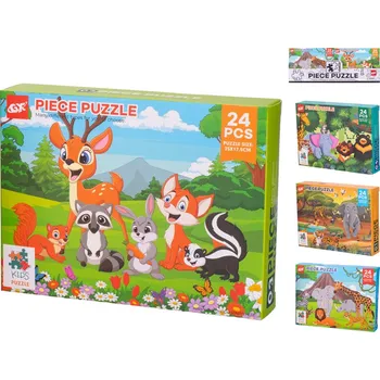 Puzzle M.T. Puzzle Zvířátka 24 dílků, 4 varianty Barva: Zelená