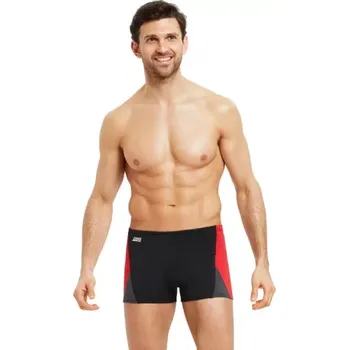 Pánské plavky Zoggs Pánské plavky boxerky - Prism Hip Racer - černá/červená 3 / XS
