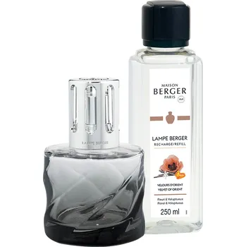 Aroma lampa Maison Berger Paris SPIRALE – VELVET OF ORIENT KATALYTICKÁ LAMPA, DÁRKOVÁ SADA 220 ml černá