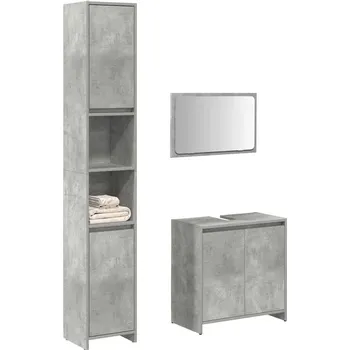 Koupelnový nábytek zahrada-XL 3dílný set koupelnového nábytku betonově šedý kompozitní dřevo 3324853