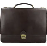 Pánská kožená aktovka tmavě hnědá - Delami Vera Pelle Stefo hnědá
