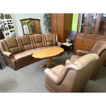 Sedací souprava Rustikální sedací souprava 4+1+1 celokožená