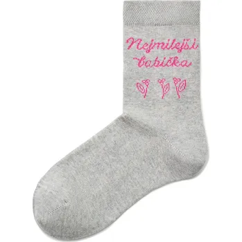 Dámské ponožky Vlnka Dárkové bavlněné ponožky Nejmilejší babička velikost ponožek 39-42