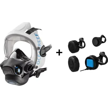 Potápěčská maska Oceanreef Celoobličejová maska na potápění NEPTUN III + komunikace GSM MERCURY S / M Bílá / černá WHBK