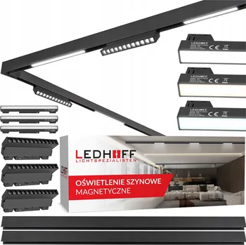 Bodové svítidlo Magnetická LED lišta 2x 1m + 3x bodové světlo, 2x lineární světlo + spojka