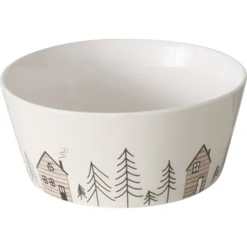 Boltze Home Miska se zimním motivem vánočních stromečků, HOMEWOOD, Ø 15 cm