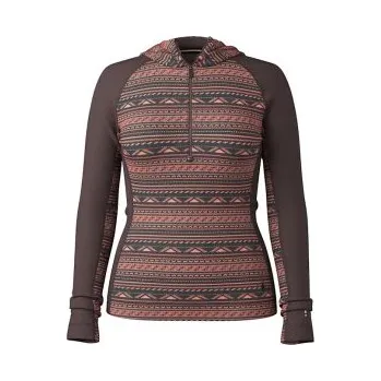 Smartwool Womens Classic Thermal Merino Base 1/2 Zip Hoodie Coral/Reef/Summit/Soul