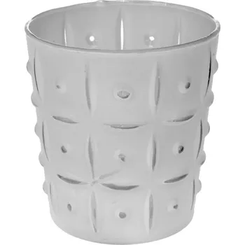 Lucerna Home Styling Collection Skleněná dekorační lucerna, průměr 9,5 cm, bílý