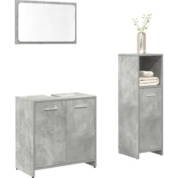 Koupelnový nábytek zahrada-XL 3dílný set koupelnového nábytku betonově šedý kompozitní dřevo 3324851